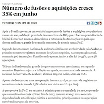 Nmero de fuses e aquisies cresce 35% em junho